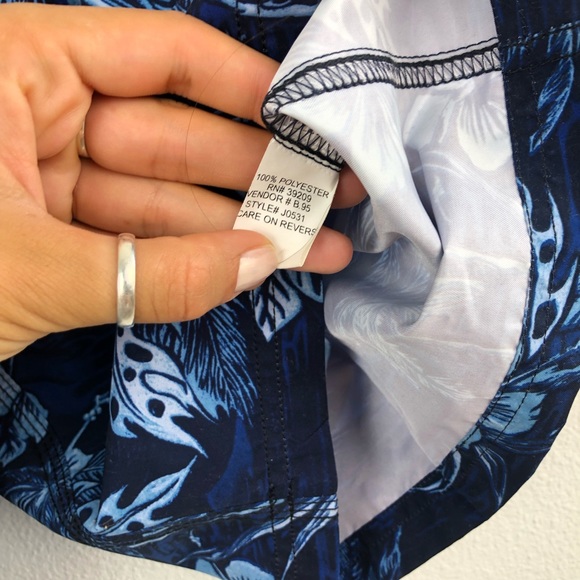 Pacific Scene Mens Tropical Vintage Swim Shorts - Picture 3 of 7